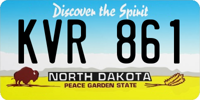 ND license plate KVR861