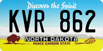 ND license plate KVR862