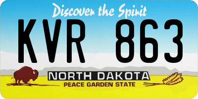 ND license plate KVR863