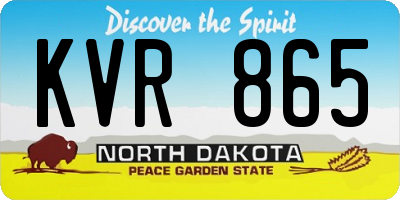 ND license plate KVR865