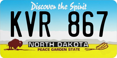 ND license plate KVR867