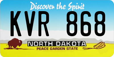 ND license plate KVR868