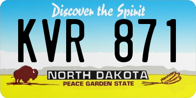 ND license plate KVR871
