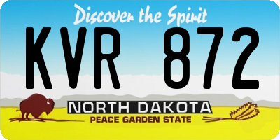 ND license plate KVR872