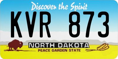 ND license plate KVR873