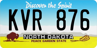 ND license plate KVR876