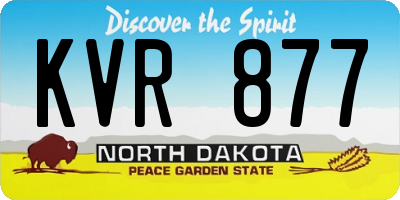 ND license plate KVR877