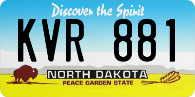 ND license plate KVR881