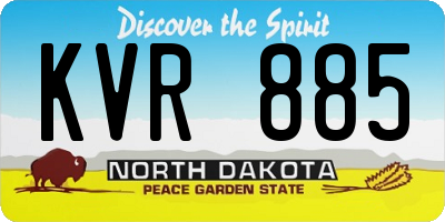 ND license plate KVR885