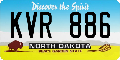 ND license plate KVR886