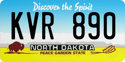 ND license plate KVR890