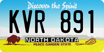 ND license plate KVR891