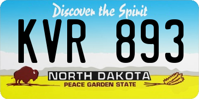 ND license plate KVR893