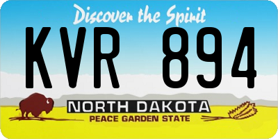 ND license plate KVR894