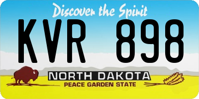 ND license plate KVR898