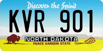 ND license plate KVR901