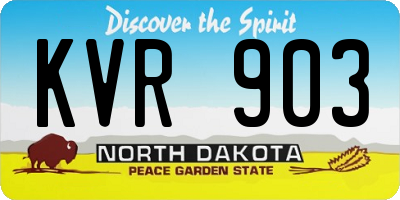 ND license plate KVR903