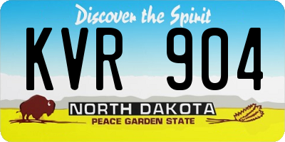 ND license plate KVR904