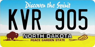 ND license plate KVR905