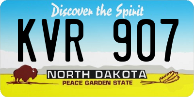 ND license plate KVR907