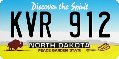 ND license plate KVR912
