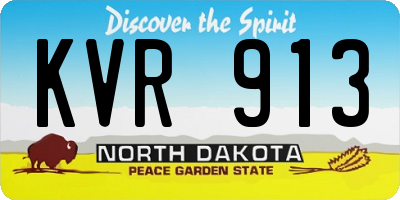 ND license plate KVR913
