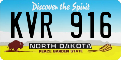ND license plate KVR916
