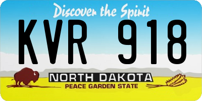 ND license plate KVR918