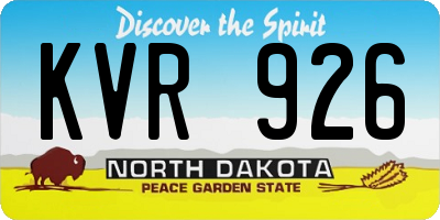ND license plate KVR926