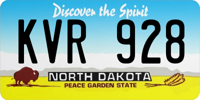 ND license plate KVR928