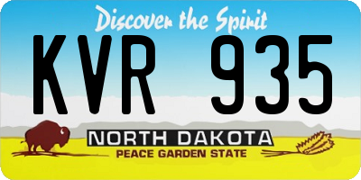 ND license plate KVR935