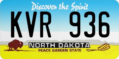ND license plate KVR936
