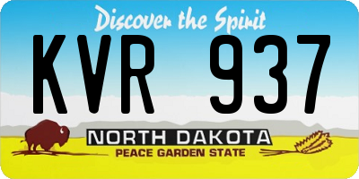 ND license plate KVR937