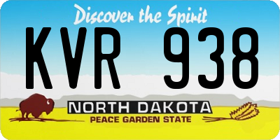 ND license plate KVR938