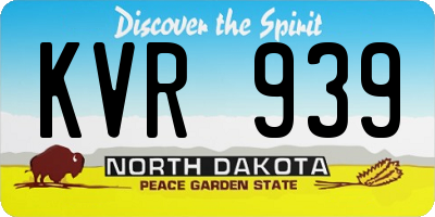 ND license plate KVR939