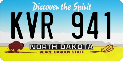 ND license plate KVR941