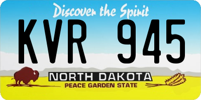 ND license plate KVR945