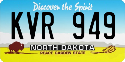 ND license plate KVR949