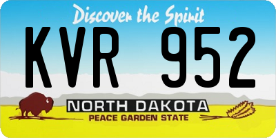 ND license plate KVR952