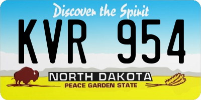 ND license plate KVR954