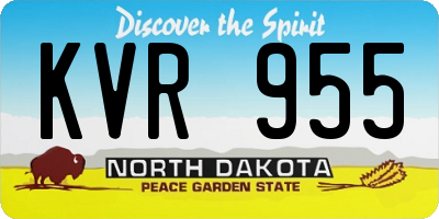ND license plate KVR955