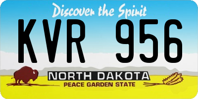 ND license plate KVR956