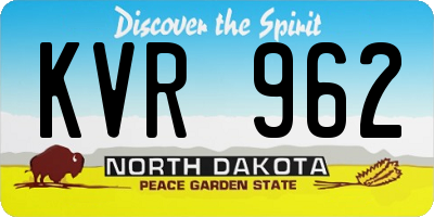 ND license plate KVR962