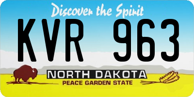 ND license plate KVR963