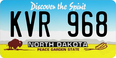 ND license plate KVR968