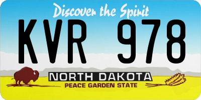 ND license plate KVR978