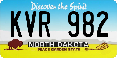 ND license plate KVR982
