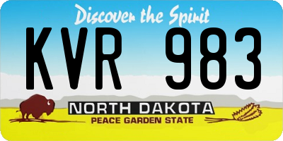 ND license plate KVR983