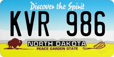 ND license plate KVR986