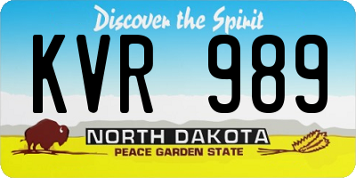 ND license plate KVR989